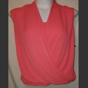Bright Coral Mossimo Polyester Blouse
